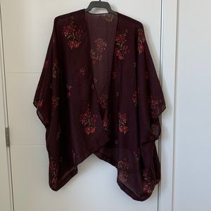 Loft purple floral kimono / shawl